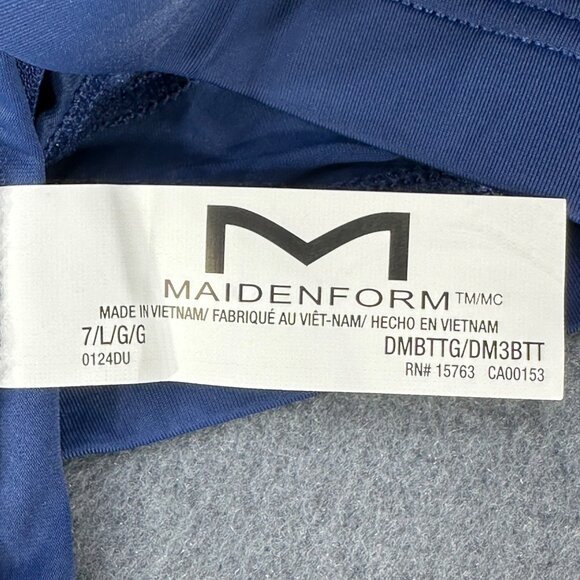 Maidenform Womens Size Large 7 Panty Thong Barely There Invisible Look Blue New - Picture 5 of 9
